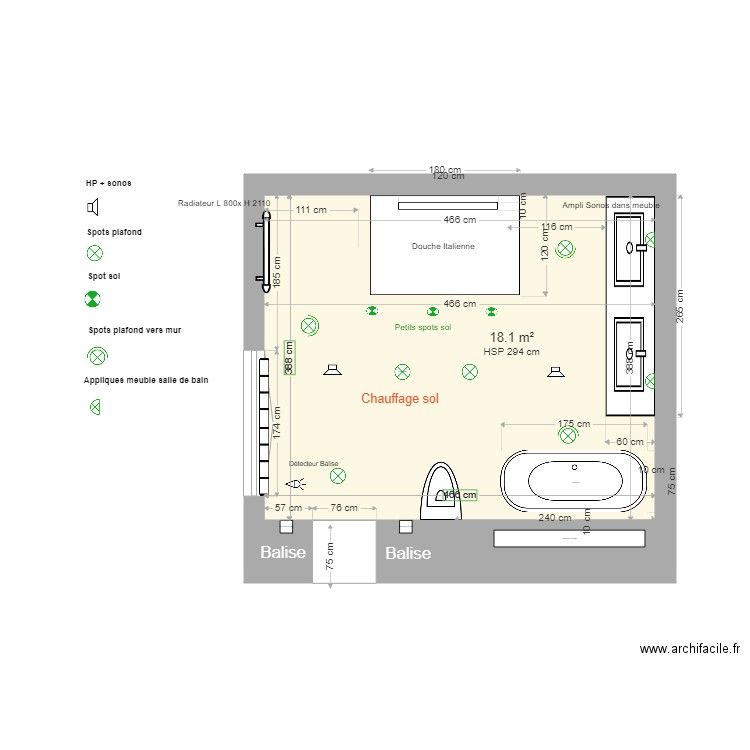 Salle de Bain Mélanie Version 1 DEFINITIF 17 11 20. Plan de 0 pièce et 0 m2