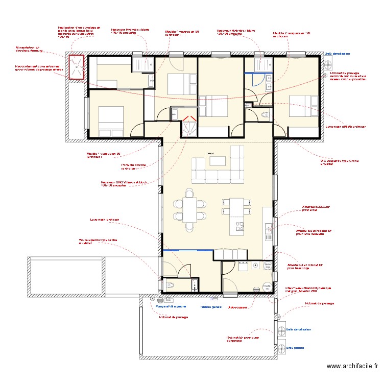 Plan Gary sanitaires. Plan de 0 pièce et 0 m2