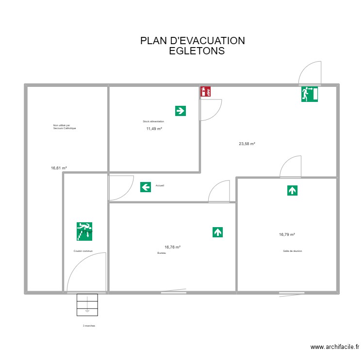 19 EGLETONS (équipe). Plan de 6 pièces et 93 m2
