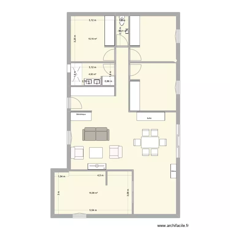 Litchi modifiée. Plan de 4 Pièces et 34 m² Litchi modifiée. Plan de 4 Pièces et 34 m²