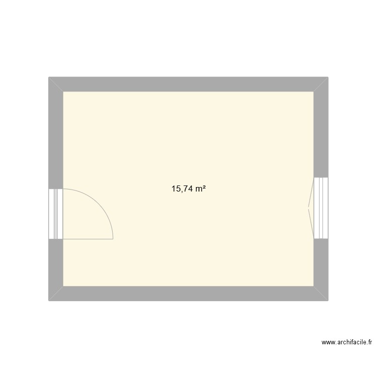 chambre téa. Plan de 1 pièce et 16 m2