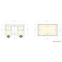 plan roulotte porte double et fenetre