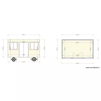 plan roulotte porte double et fenetre