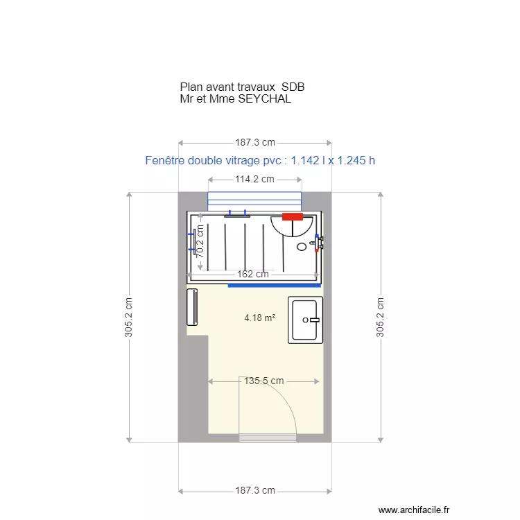 SEYCHAL SDB apres TX. Plan de 