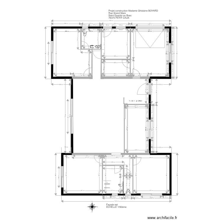 maison façade est. Plan de 0 pièce et 0 m2