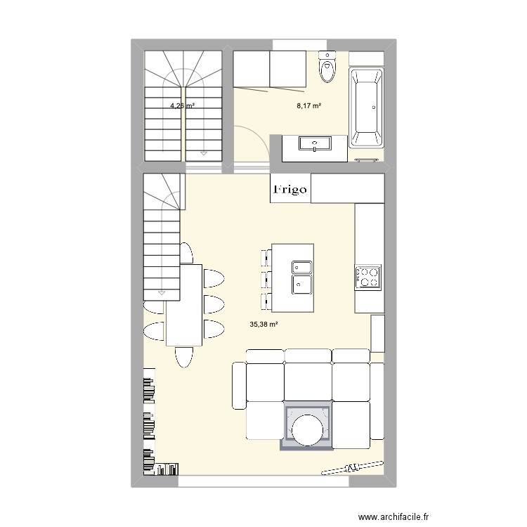 Appart1030 - HB86. Plan de 3 pièces et 48 m2