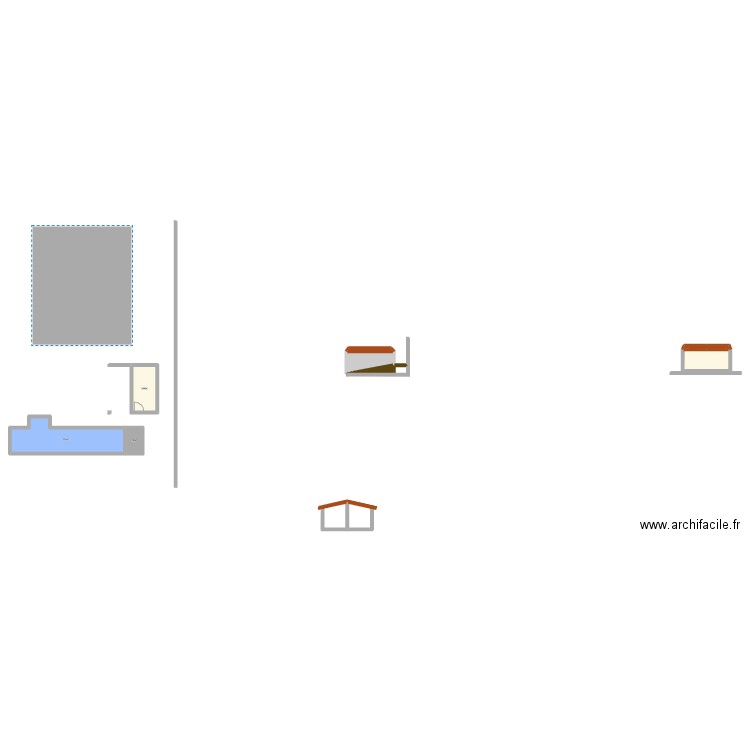 Abris. Plan de 8 pièces et 69 m2