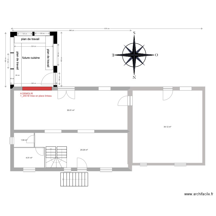 LESAUX EXTENSION prevu . Plan de 0 pièce et 0 m2