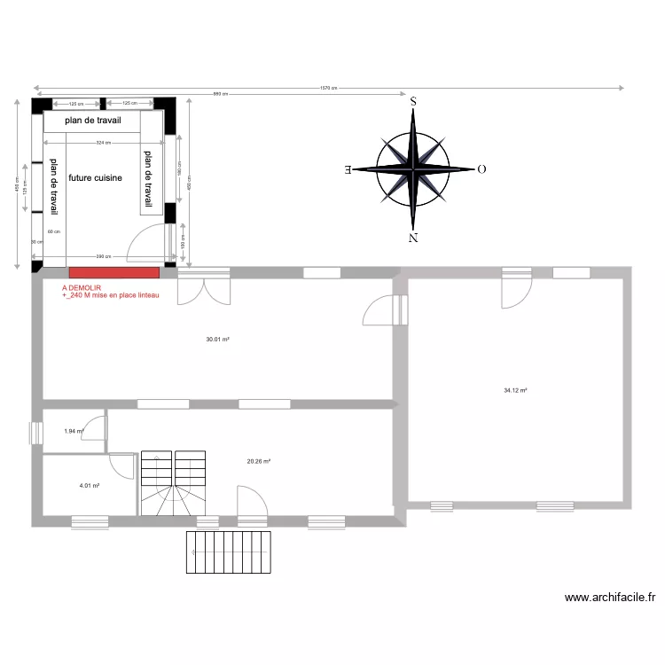 LESAUX EXTENSION prevu . Plan de 