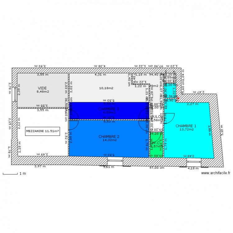 Projet combles aménagés. Plan de 0 pièce et 0 m2