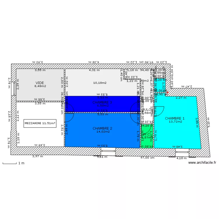 Projet combles am&eacute;nag&eacute;s. Plan de 