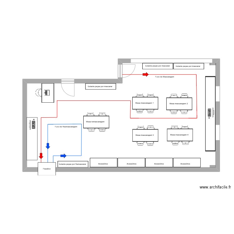 Sala Mascaragem. Plan de 1 pièce et 67 m2