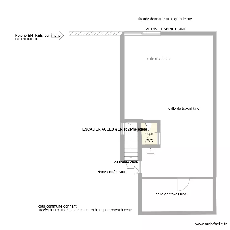 local KINE. Plan de local KINE. Plan de
