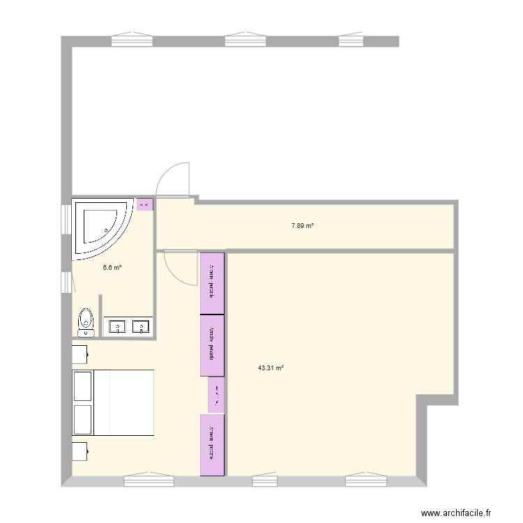 suite parentale agrandie projet b 21 juillet 2019. Plan de 0 pièce et 0 m2