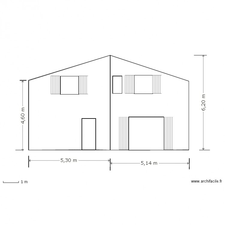  facade ouest projet sans hautvent. Plan de 0 pièce et 0 m2