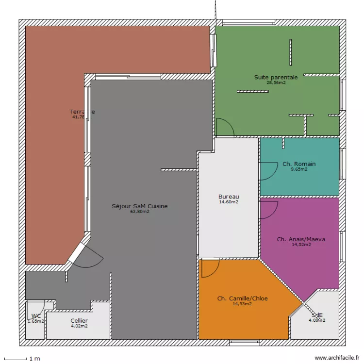 Maison 152m2 Sarah. Plan de Maison 152m2 Sarah. Plan de