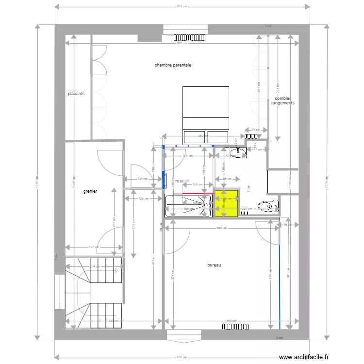 Hippolyte PINAUD 2 i&egrave;me &eacute;tage travaux 13 11 2020. Plan de 