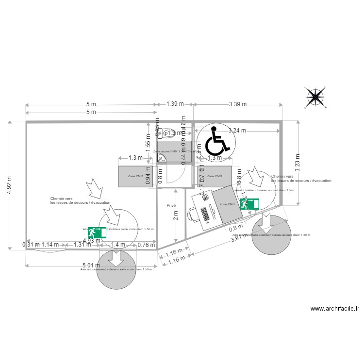 PC395 plan circulation evacuation. Plan de 0 pièce et 0 m2