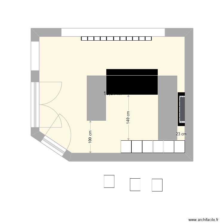 Bureau Antoine (CH Amis) v3. Plan de 1 pièce et 16 m2
