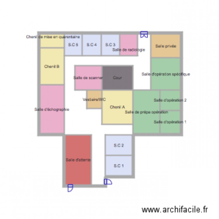 Plan clinique vétérinaire Plan dessiné par Neva03