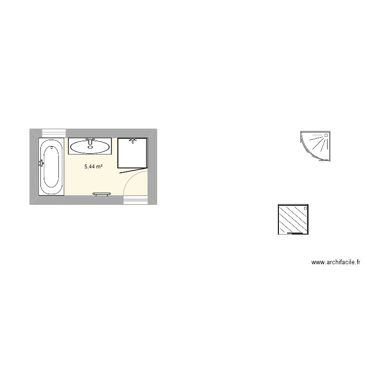 Salle de Bain V2. Plan de 0 pièce et 0 m2