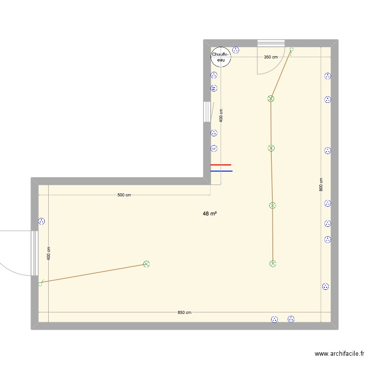 laboratoire charbuy. Plan de 1 pièce et 48 m2