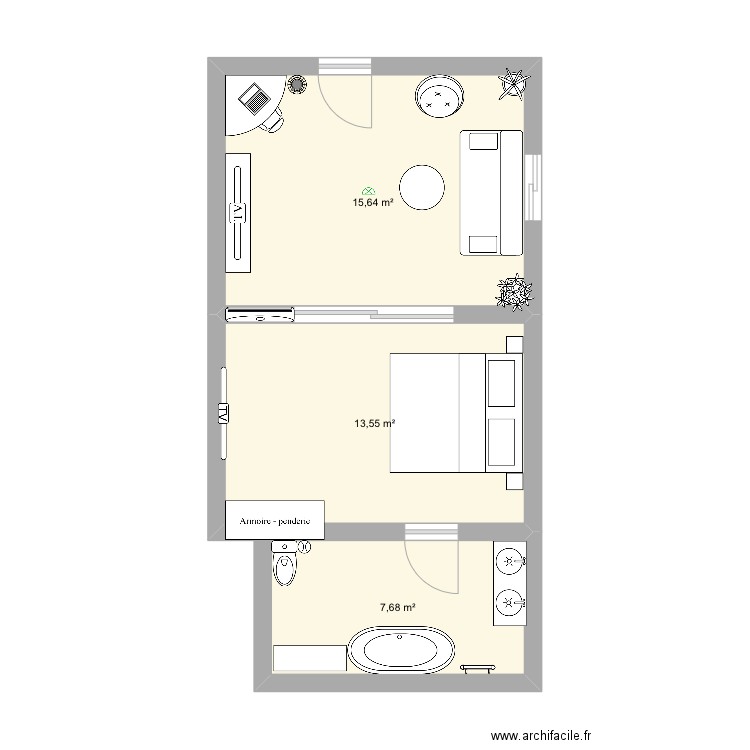 Suite chambre. Plan de 0 pièce et 0 m2