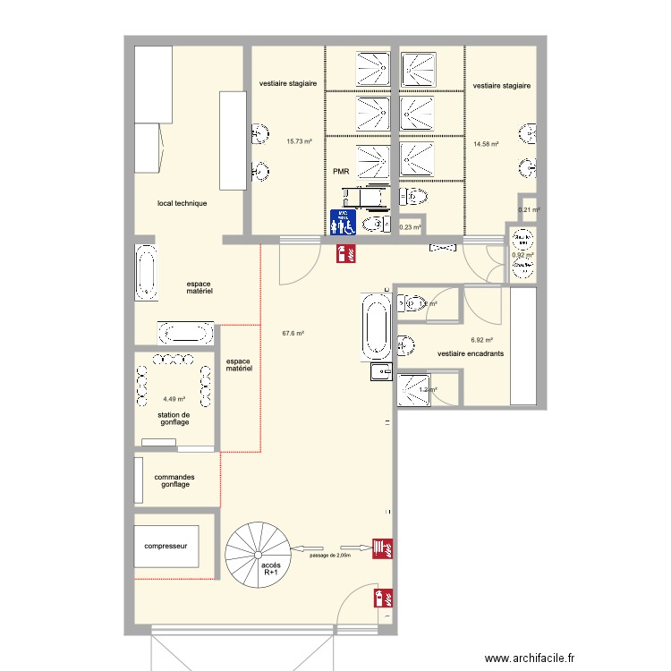 base nautique actuelle du CSJC. Plan de 0 pièce et 0 m2