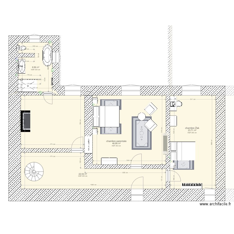 1er etage. Plan de 0 pièce et 0 m2