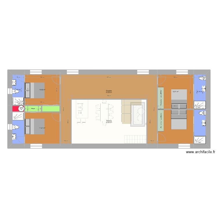 plan interieur. Plan de 21 pièces et 265 m2