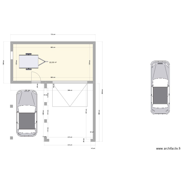 Plan 4 garage carport auvent. Plan de 1 pièce et 22 m2