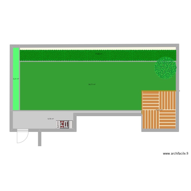 Jardin Chata V1. Plan de 5 pièces et 95 m2