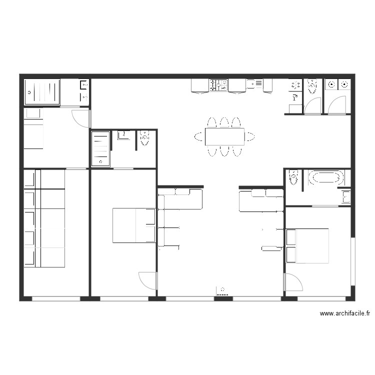 Maison Piscine. Plan de 0 pièce et 0 m2