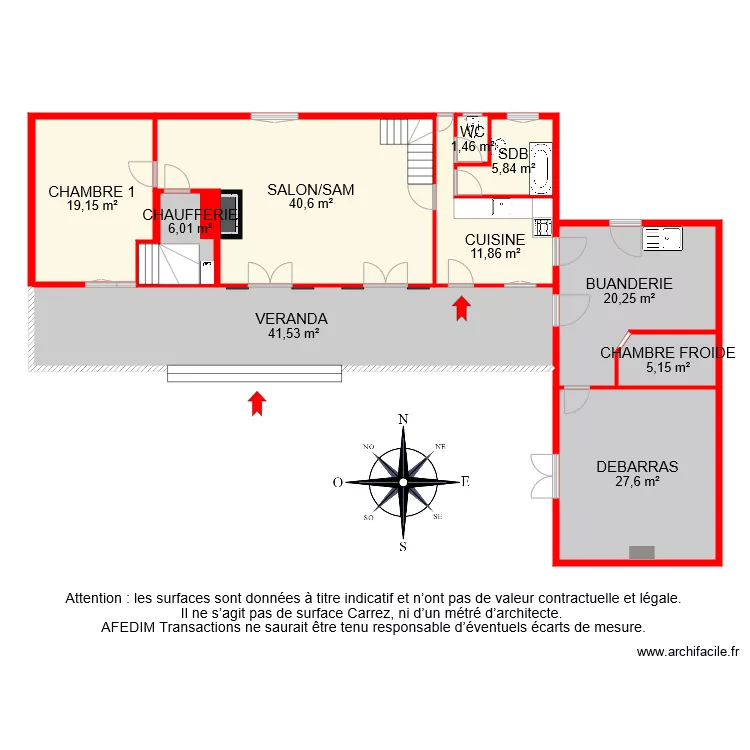 BI 7161 RDC. Plan de 