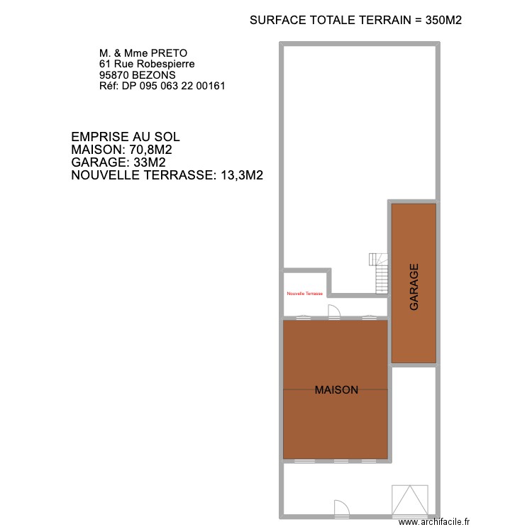 Emprise_Sol_Terrasse Plan 5 pièces 314 m2 dessiné par fpreto
