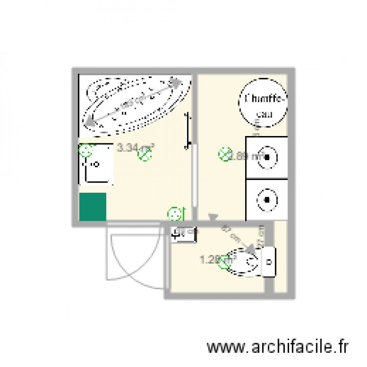 salle de bain rdc derniere version. Plan de 0 pièce et 0 m2