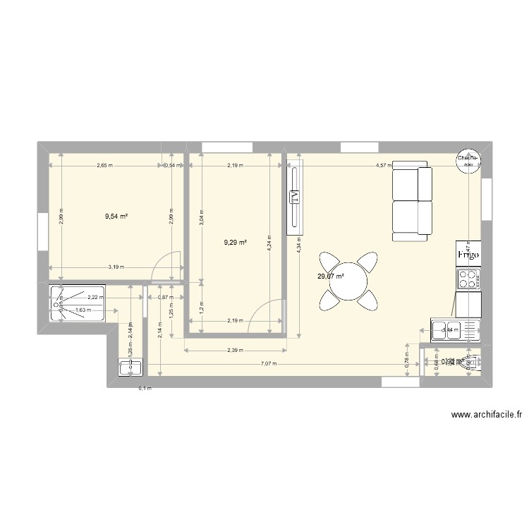 Farret Galerne 2. Plan de 4 pièces et 49 m2