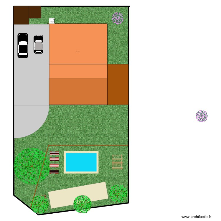 Projet St-Girons - aménagement extérieur V2. Plan de 1 pièce et 72 m2