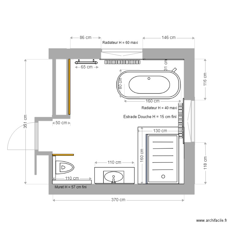 Sallede bain Charles Martel V2. Plan de 0 pièce et 0 m2