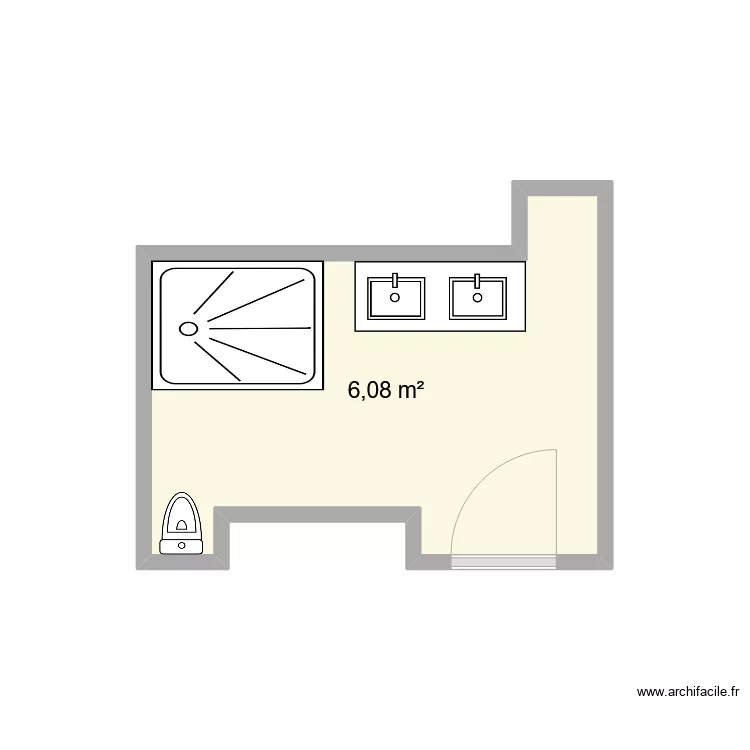 salle d'eau RDC. Plan de 