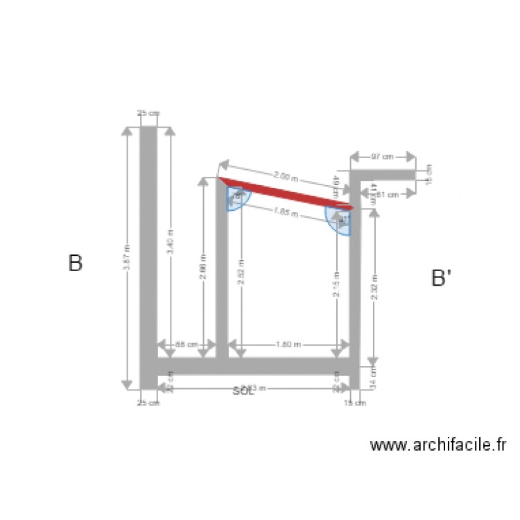 DP3 PLAN EN COUPE BB. Plan de 0 pièce et 0 m2