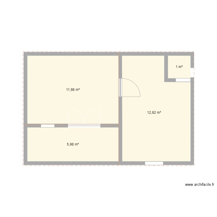 Maison 1. Plan de 4 pièces et 32 m2