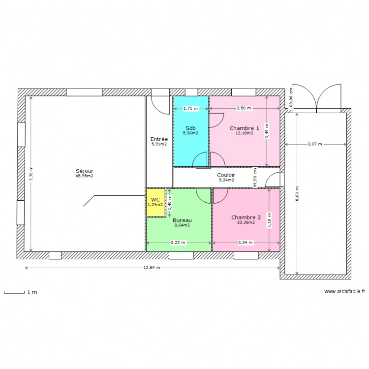 RDC Serraz. Plan de 0 pièce et 0 m2