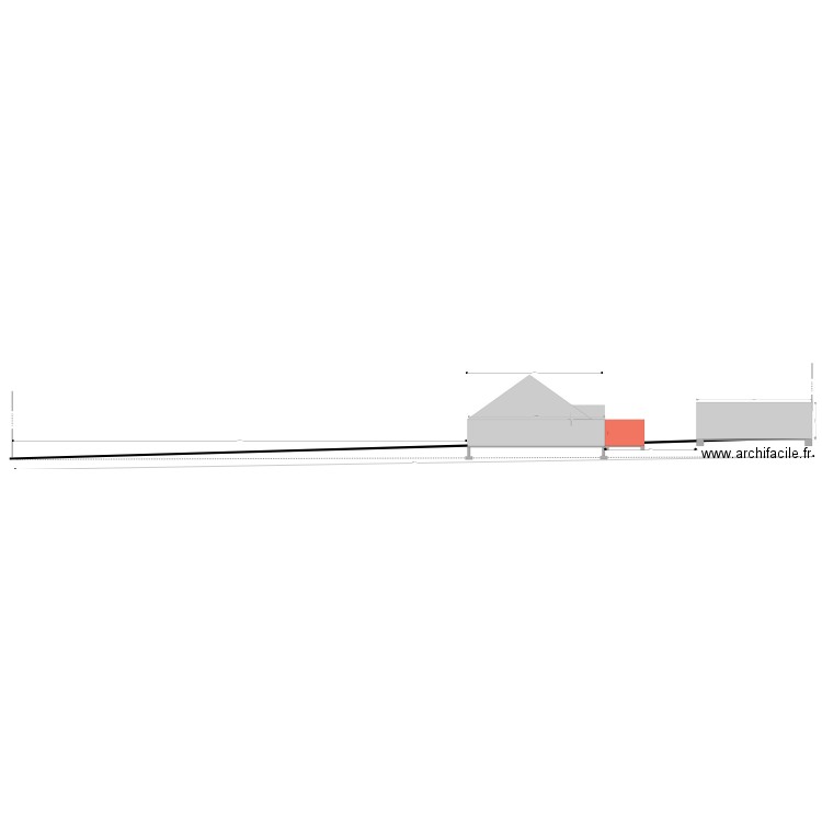 IMPLANTATION EXTENSION  PLAN DE COUPE DU TERRAIN. Plan de 0 pièce et 0 m2