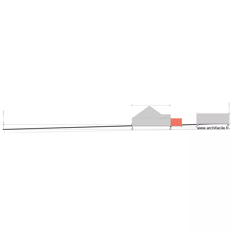 IMPLANTATION EXTENSION  PLAN DE COUPE DU TERRAIN. Plan de 