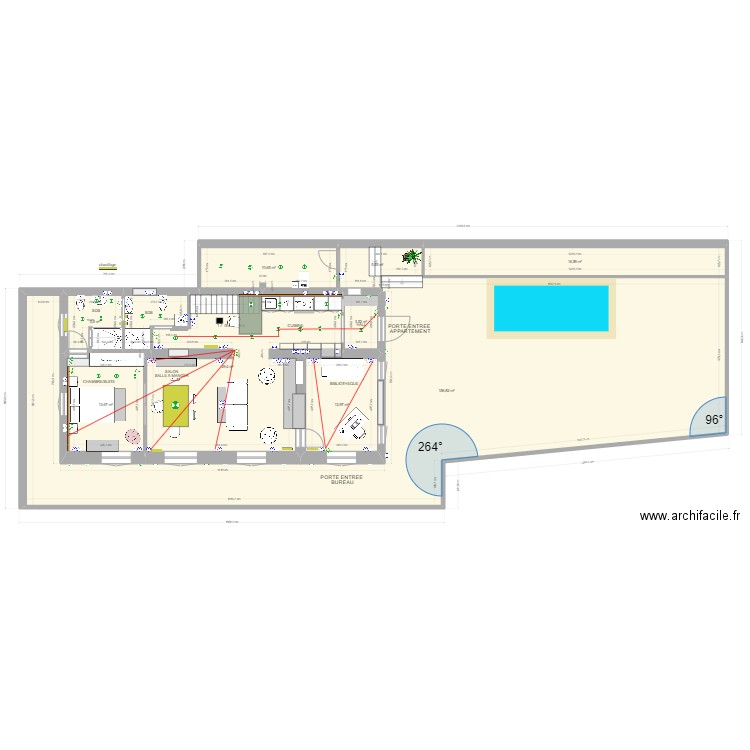 PLAN BIRIATOU 1er Electricité/chauffage . Plan de 9 pièces et 275 m2