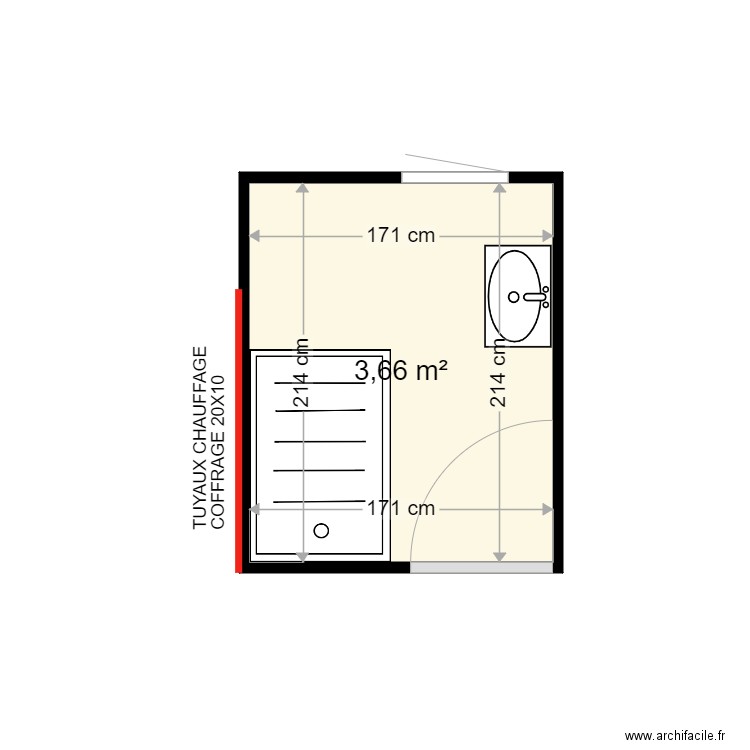 FASSIAUX JASMINE . Plan de 1 pièce et 4 m2