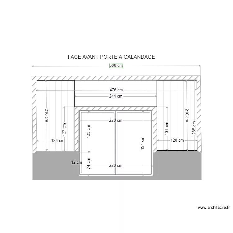 PROJET SERRE POLYCARNONNATE FACE AVANT. Plan de 