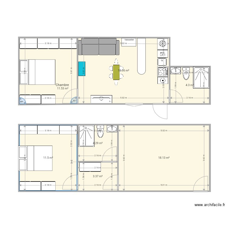 Maison bois . Plan de 0 pièce et 0 m2