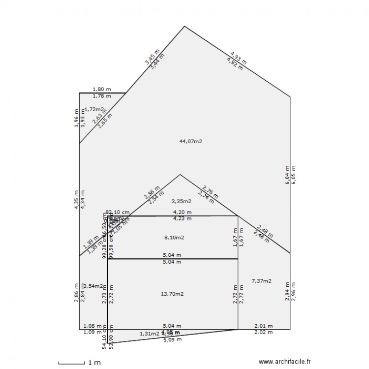 coupe volume 1. Plan de 0 pièce et 0 m2